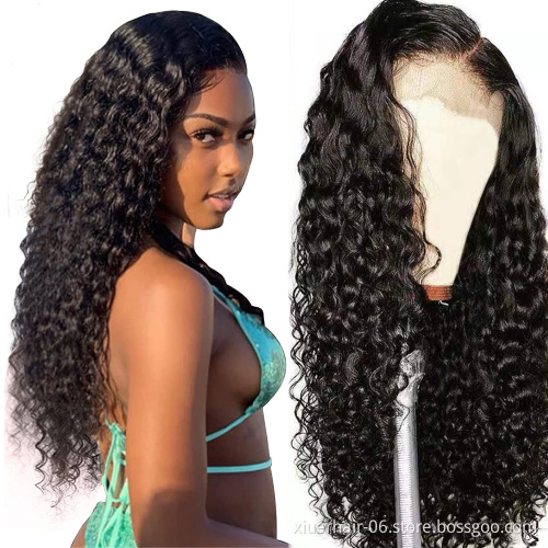 Top 100% Human Hair Long Straight Deep Wave 28 Inch 26 Water Wave Hd Lace Front Blond Curly 100 % Human Hair Wig Vendor